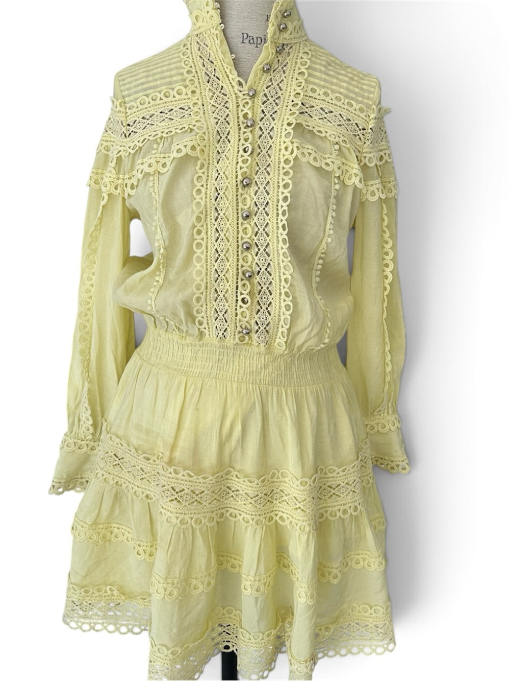 Atikshop dress lime color, lots of details- Atikshop